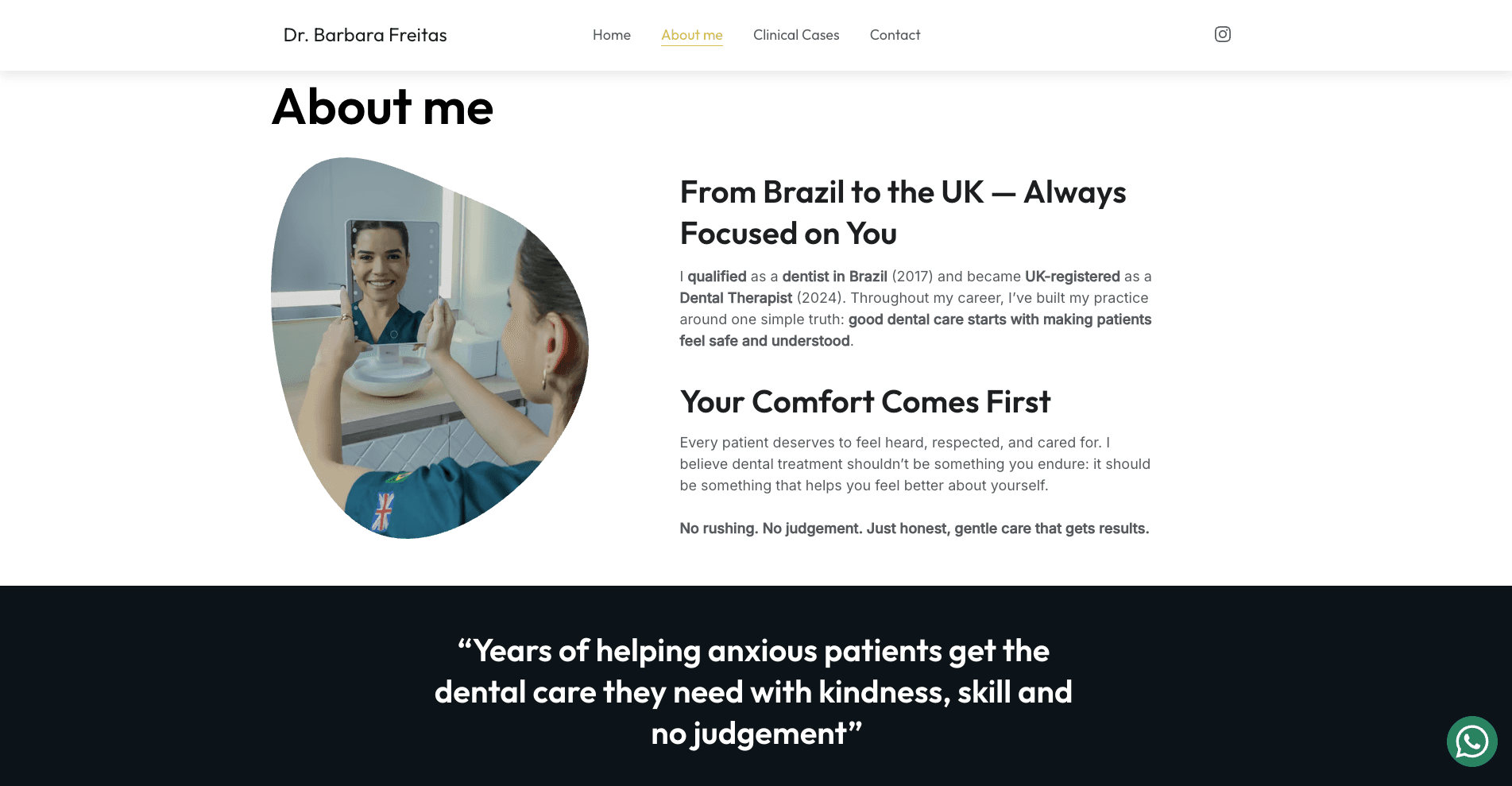 Dental Practice Website - Barbara Freitas - Main project image